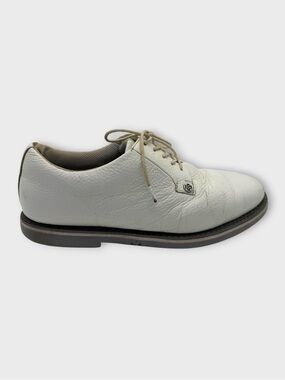 G-Fore Gallivanter White Pebble Leather Golf Cleats Fair Condition Mens Size 10